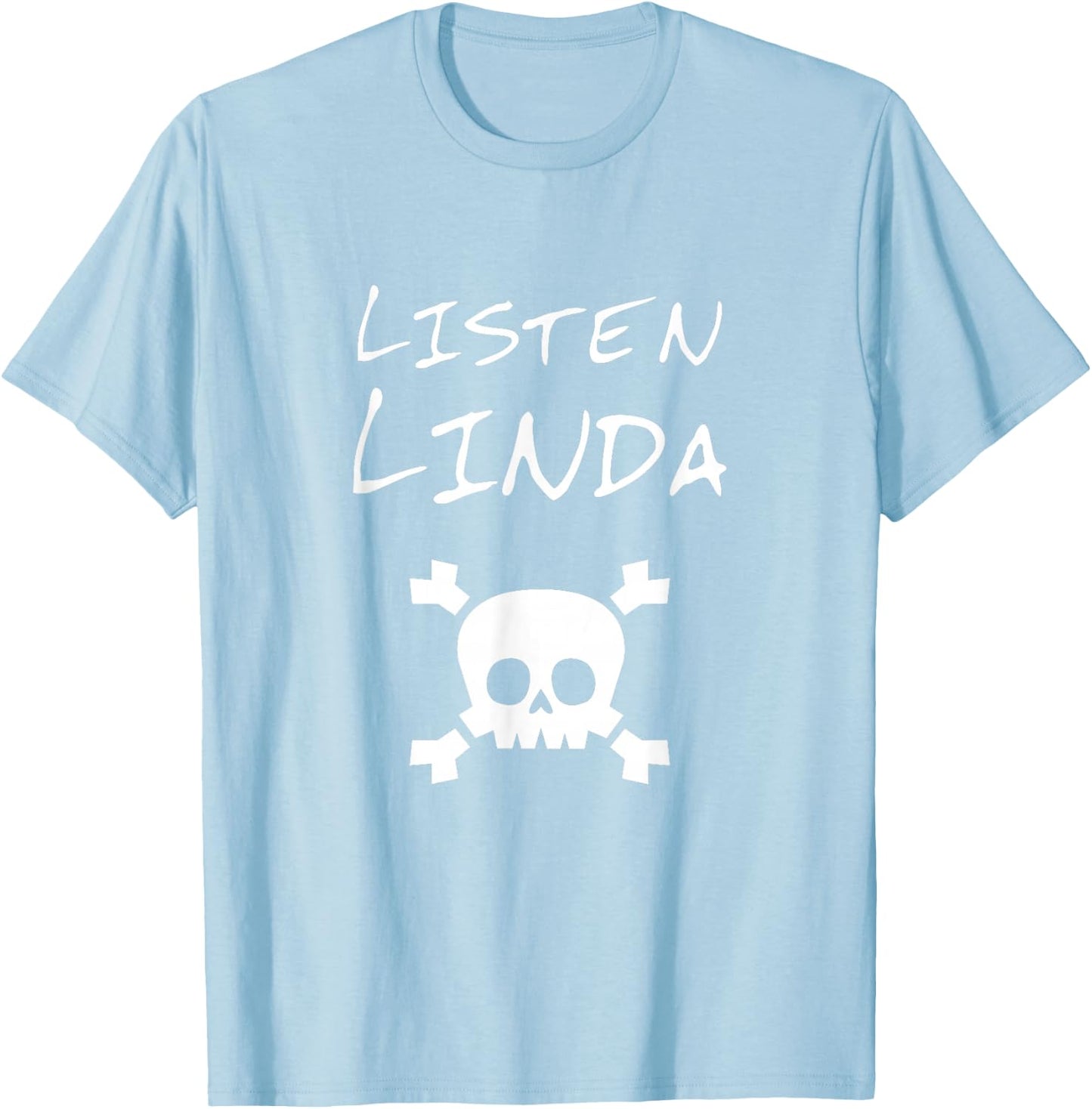 Listen Linda Boy Video Viral Green Pirate Bone Skull T-Shirt - T-Shirt | Light Blue