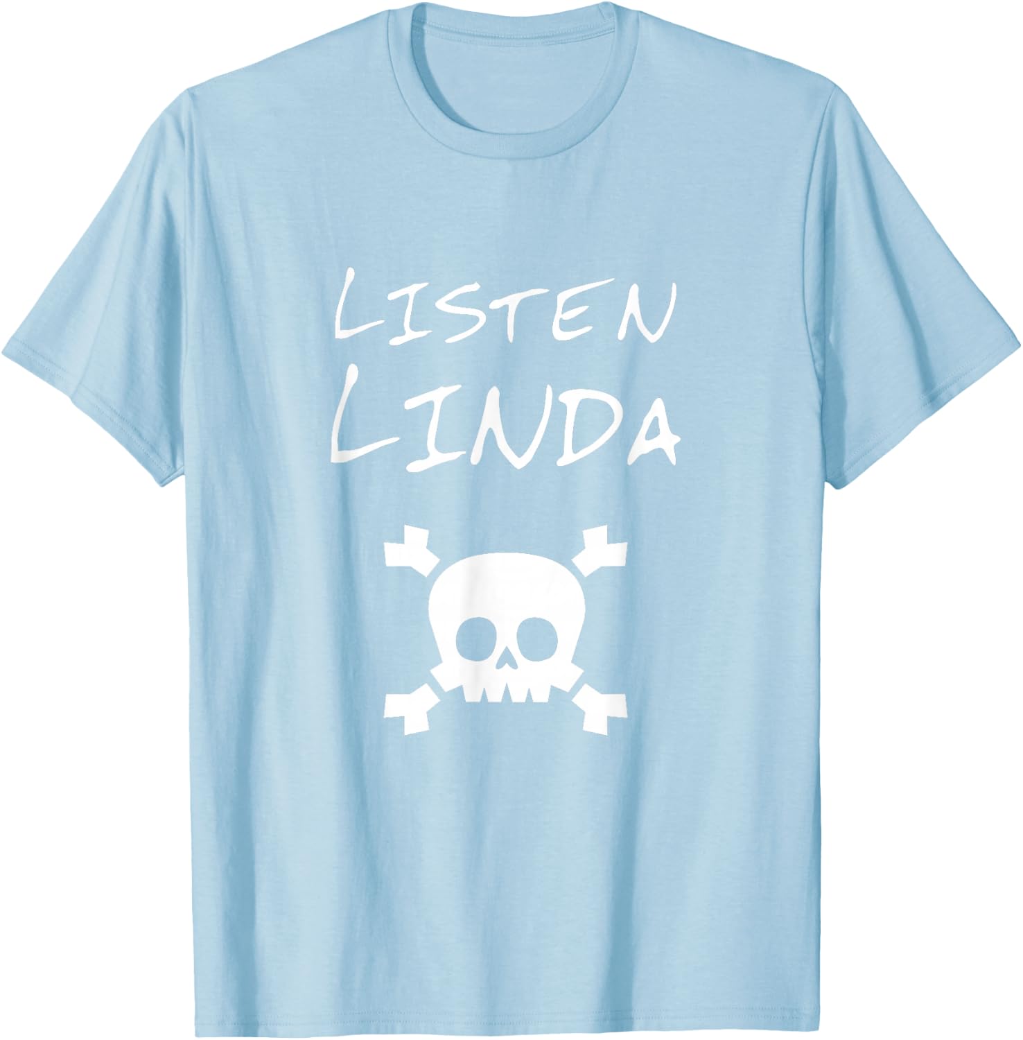 Listen Linda Boy Video Viral Green Pirate Bone Skull T-Shirt - T-Shirt | Light Blue