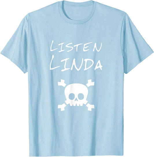 Listen Linda Boy Video Viral Green Pirate Bone Skull T-Shirt - T-Shirt | Light Blue