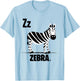 Z is for Zebra - Fun Stylized Zebra Wildlife Design T-Shirt - T-Shirt | Light Blue