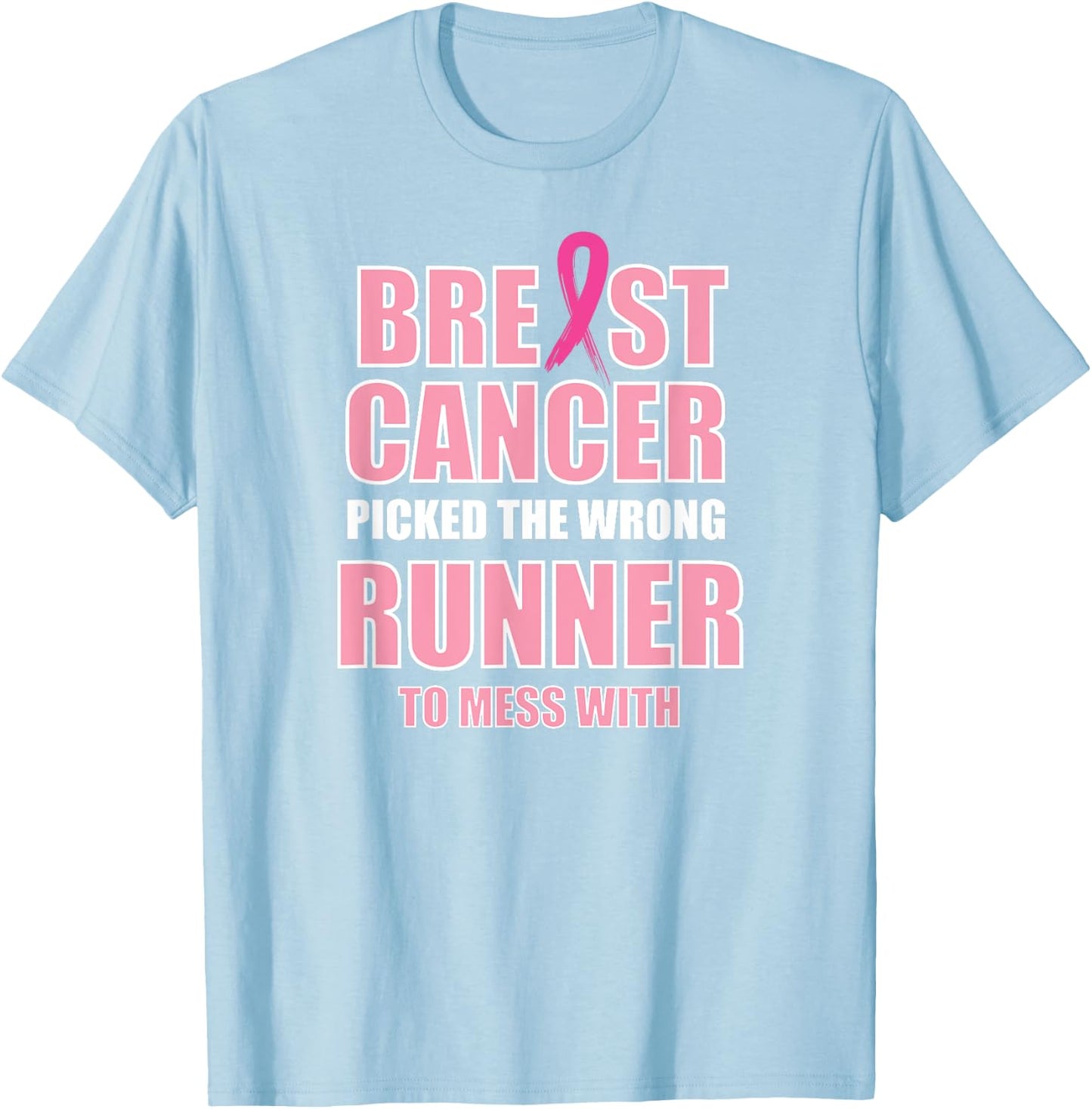 Breast Cancer Awareness Runner & Running T-Shirt - T-Shirt | Light Blue