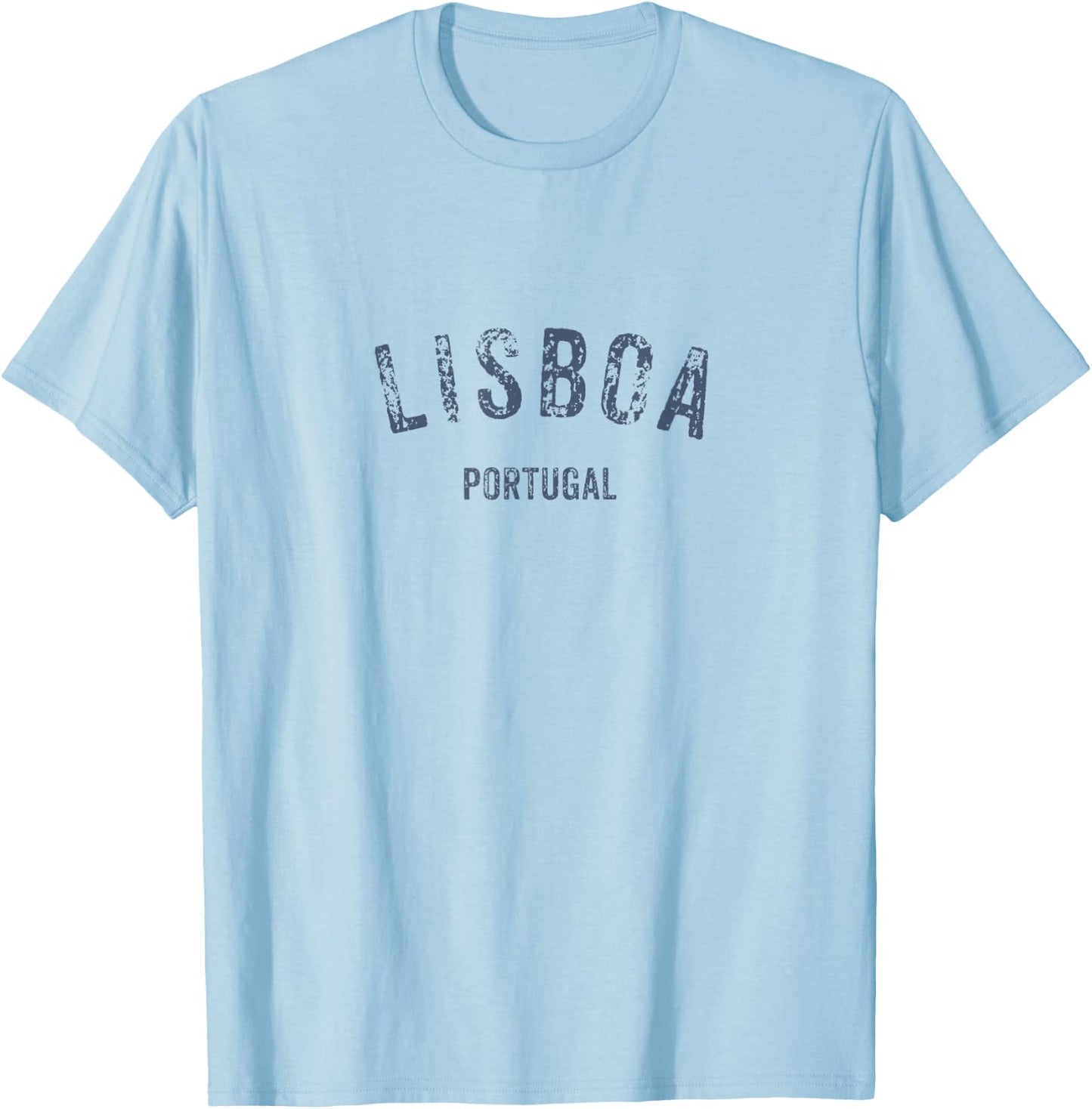 Lisboa Portugal Vintage Distressed Lisbon Travel Souvenir T-Shirt - T-Shirt | Light Blue