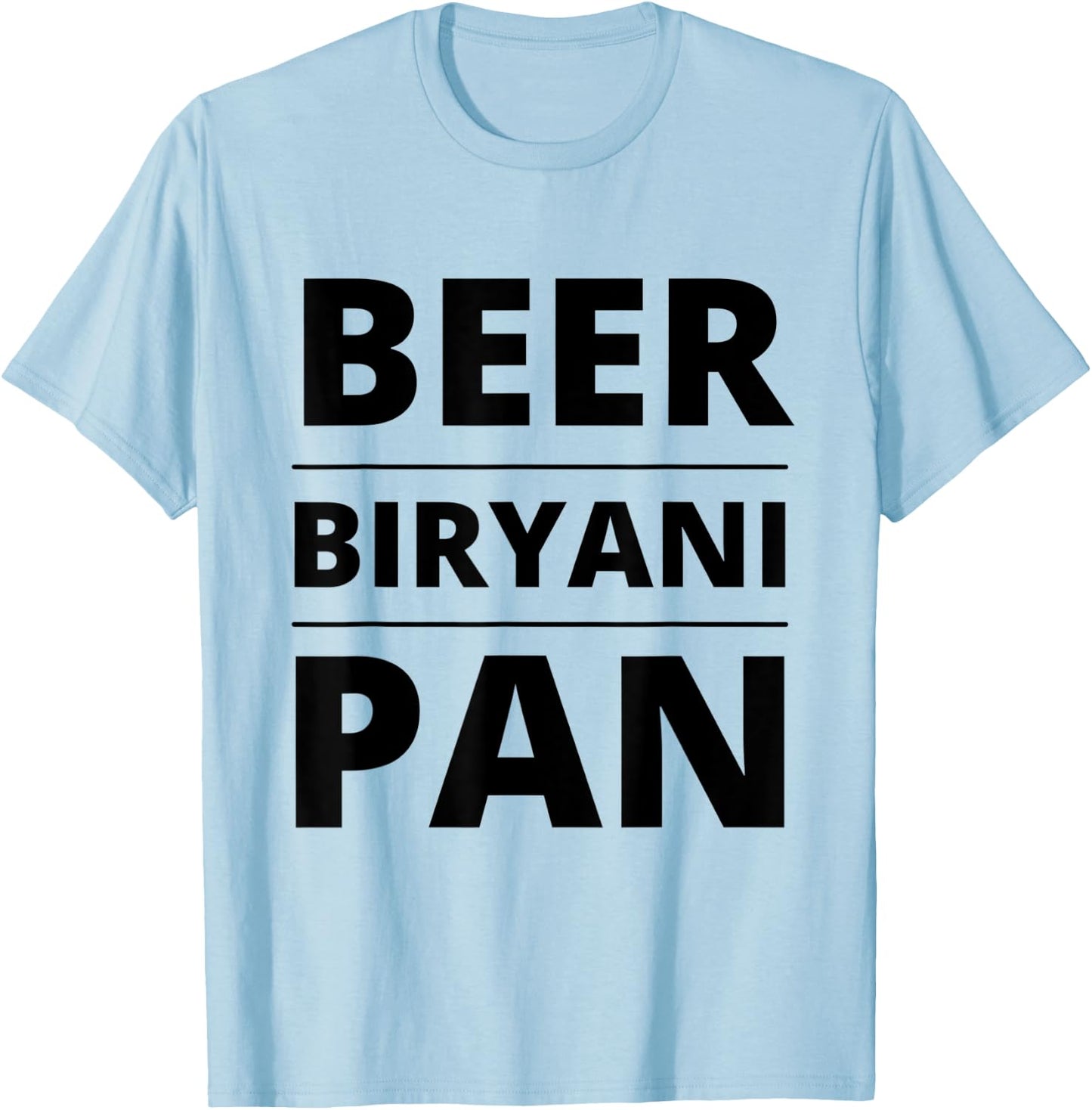 India, Hyderabad Inspired Beer Biryani Pan Fun Food Shirt T-Shirt - T-Shirt | Light Blue
