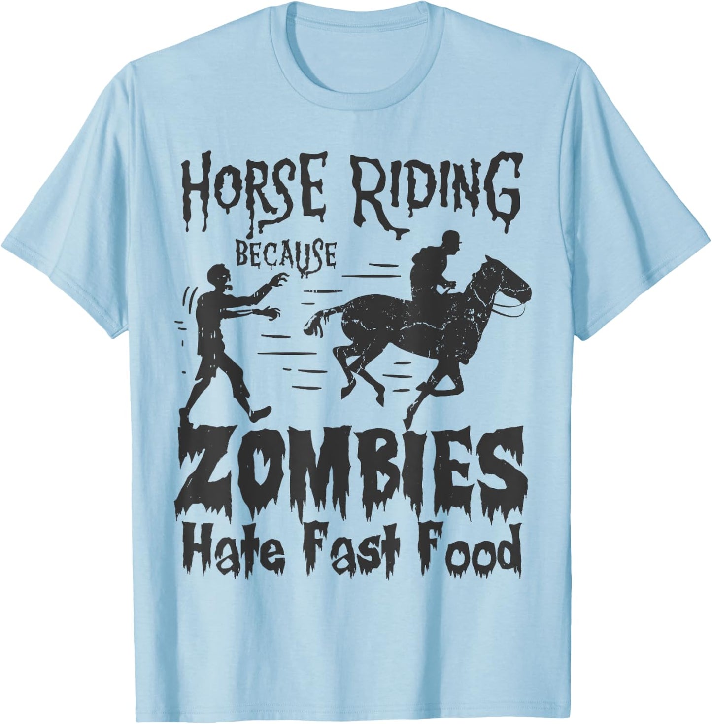 Horse Riding Funny Halloween Equestrian T-Shirt - T-Shirt | Light Blue