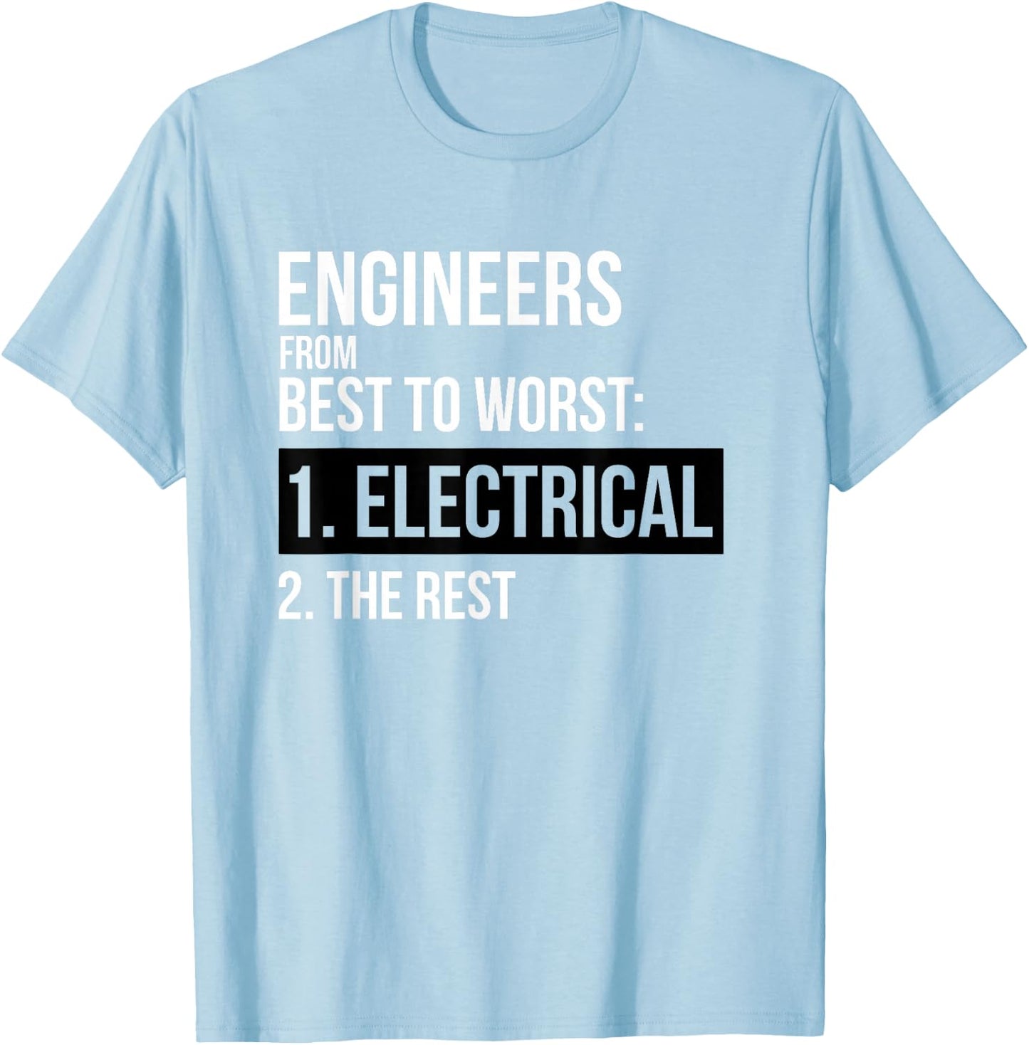 Engineers From Best To Worst Electrical Engineering T-Shirt - T-Shirt | Light Blue