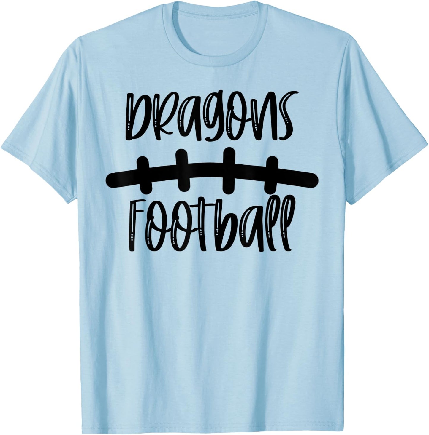Dragons Football School Spirit Team Mascot Game Night T-Shirt - T-Shirt | Light Blue