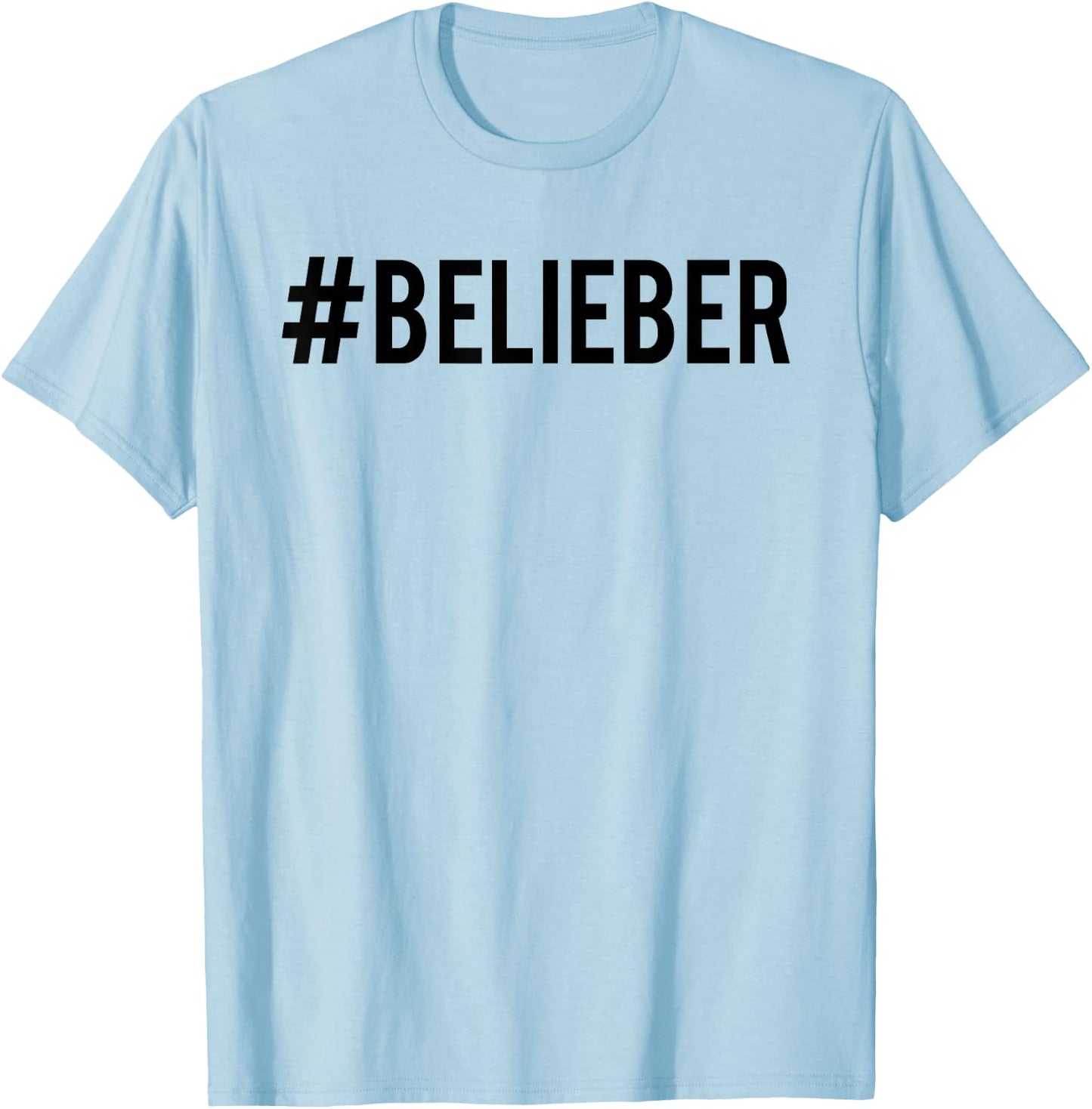 Justin Bieber Official #Belieber Hashtag T-Shirt - T-Shirt | Light Blue