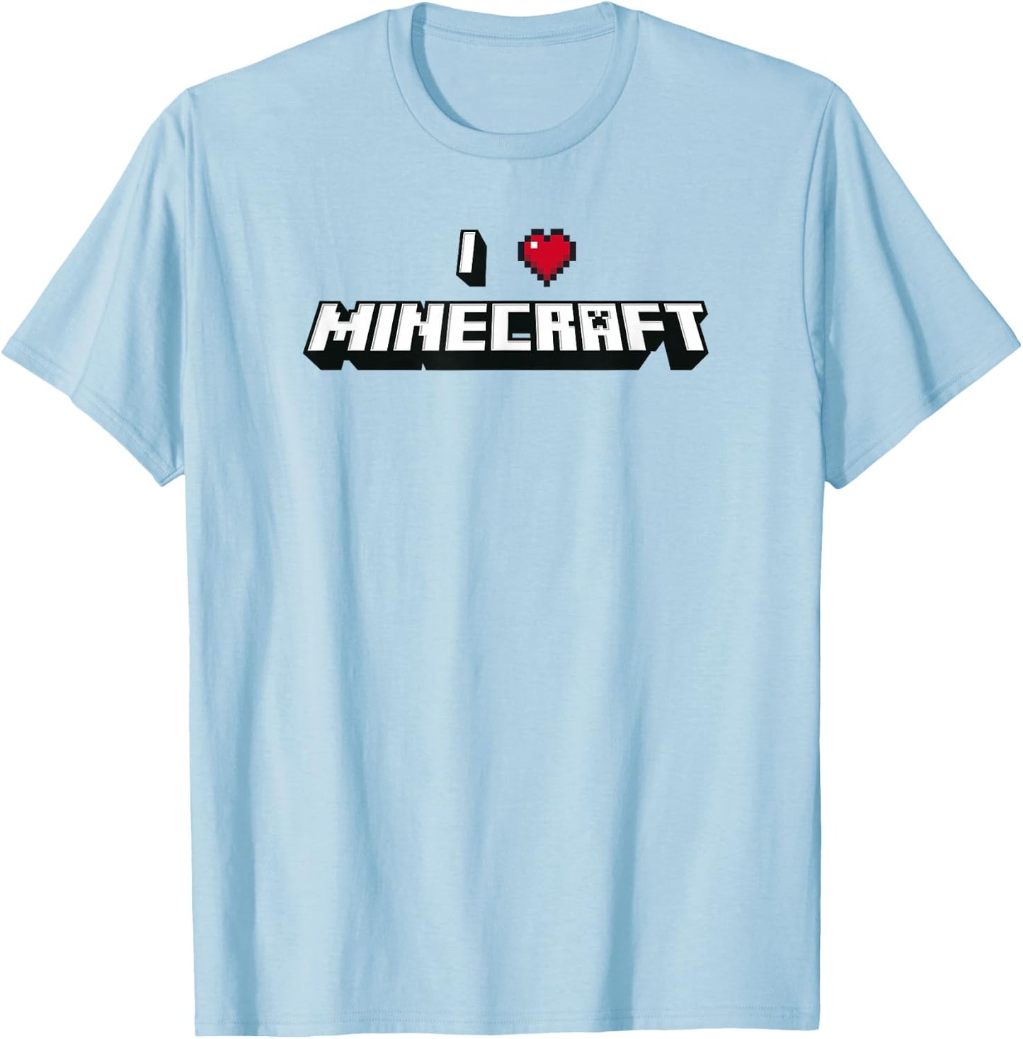 Minecraft I Heart Minecraft Logo T-Shirt - T-Shirt | Light Blue