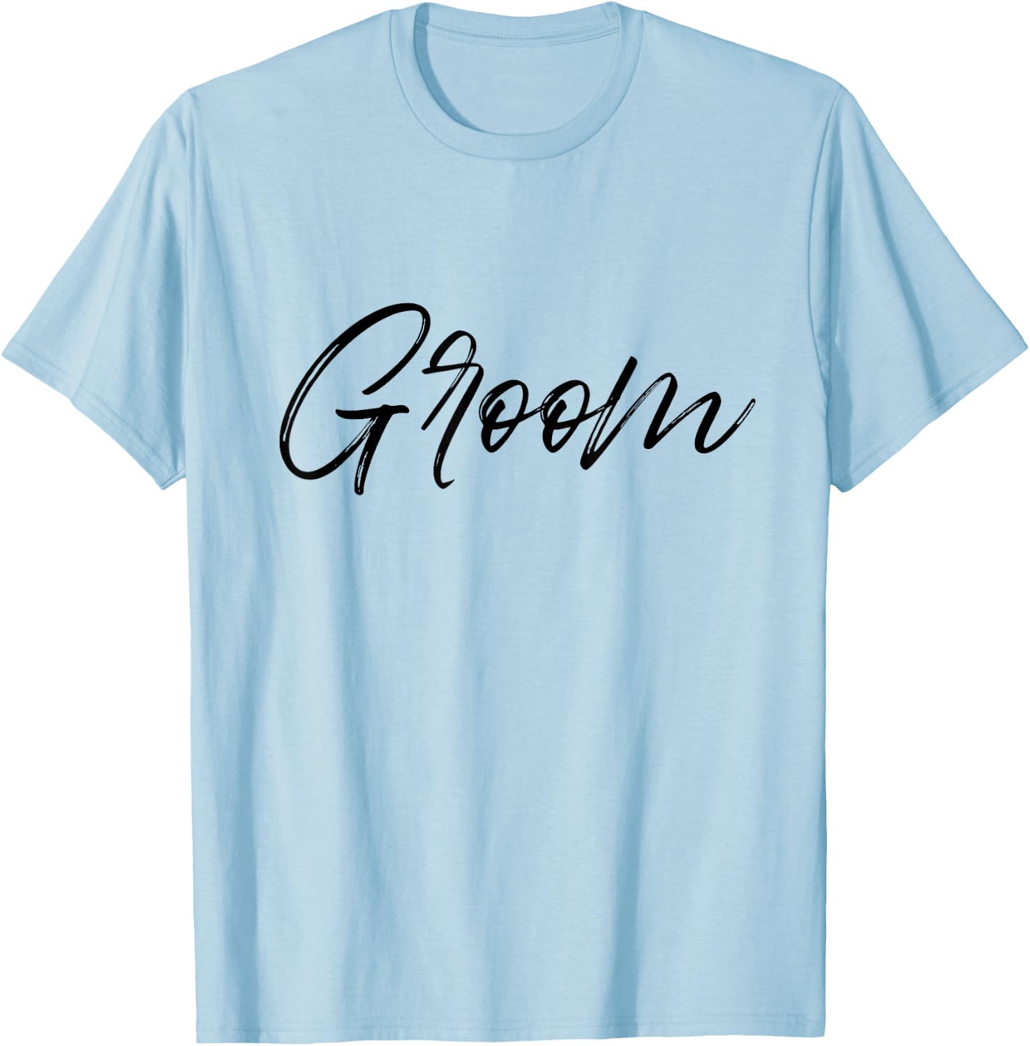 Groom Matching Bride & Groom Wedding Getting Ready White T-Shirt - T-Shirt | Light Blue