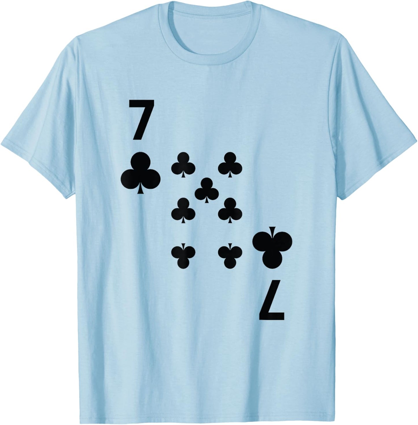 Seven of Clubs poker playing card costume shirt T-Shirt - T-Shirt | Light Blue