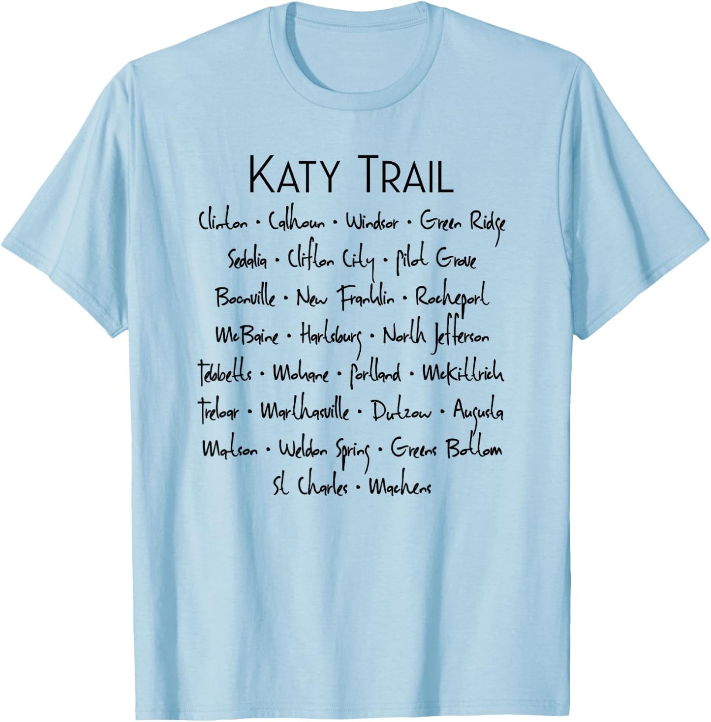 Katy Trail Missouri Trailheads T-Shirt - T-Shirt | Light Blue