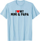 I Love My Mimi And Papa T-Shirt - T-Shirt | Light Blue