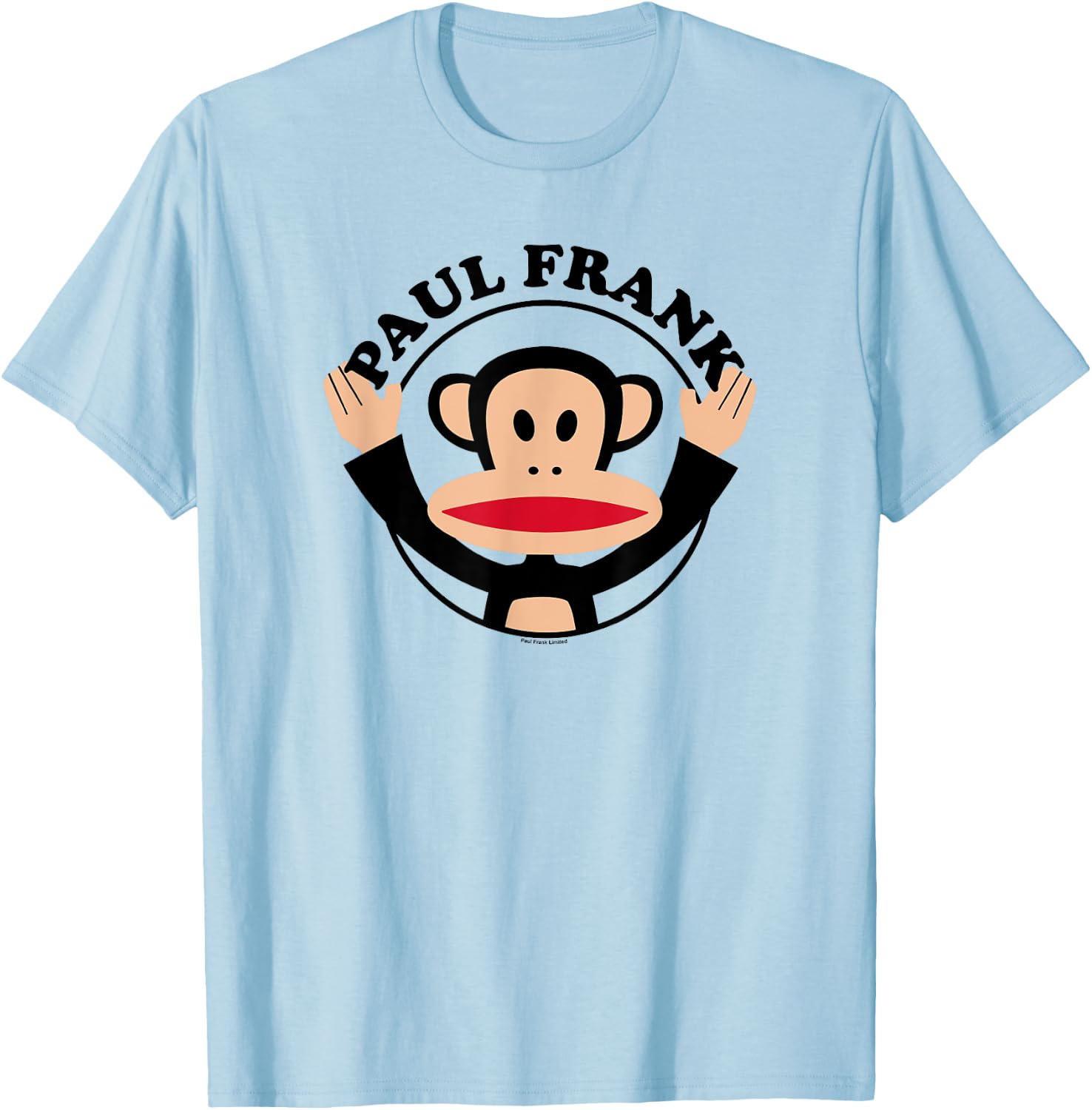 Paul Frank Kids Julius the Monkey , Grey, Small, Short Sleeve, , Classic Fit, Lightweight, Pull On T-Shirt - T-Shirt | Light Blue