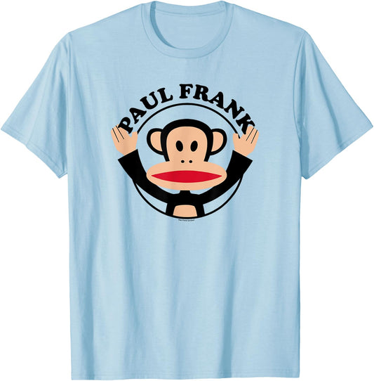 Paul Frank Kids Julius the Monkey , Grey, Small, Short Sleeve, , Classic Fit, Lightweight, Pull On T-Shirt - T-Shirt | Light Blue