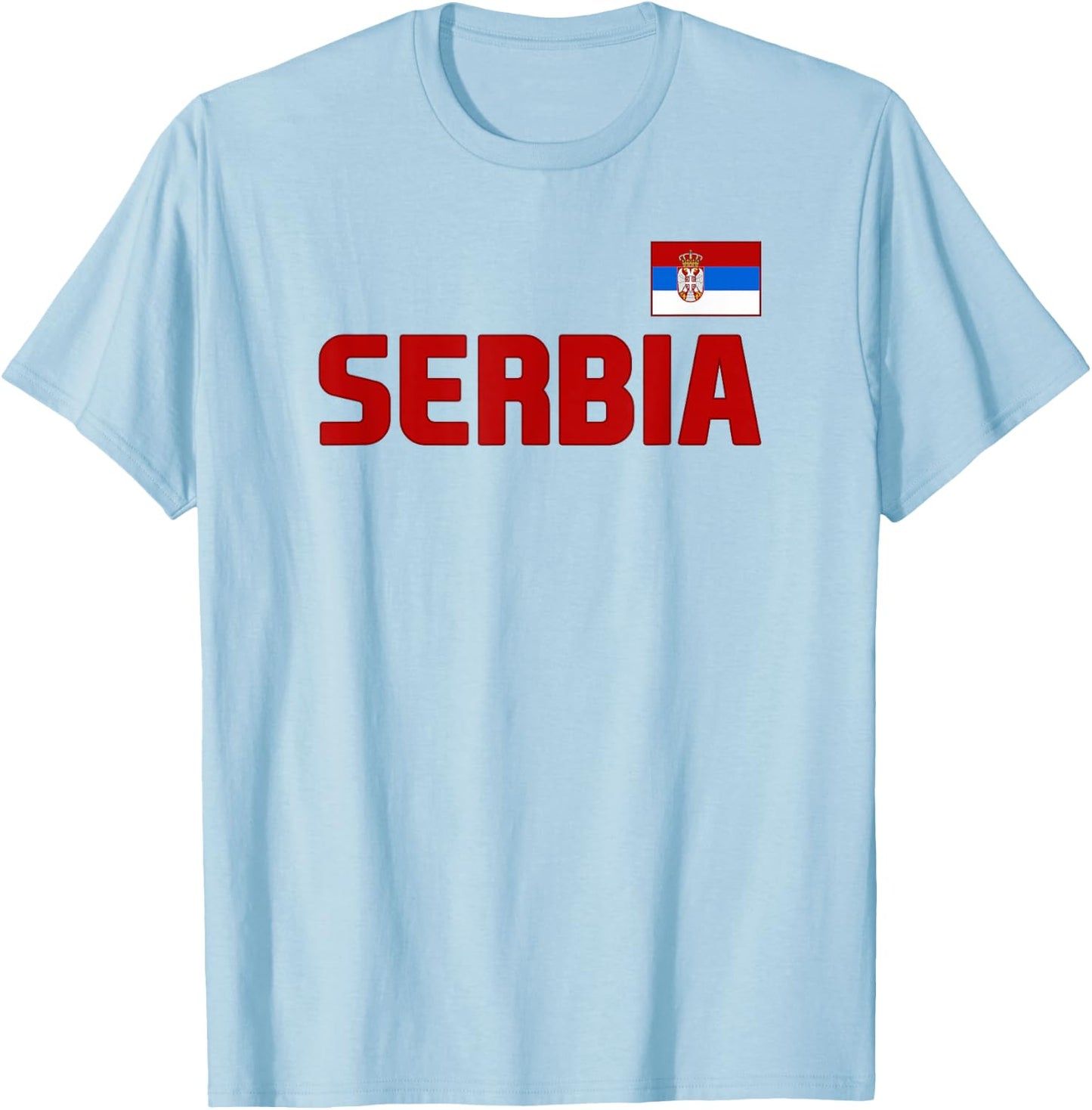 Serbia Flag Serbian Pride International Country T-Shirt - T-Shirt | Light Blue
