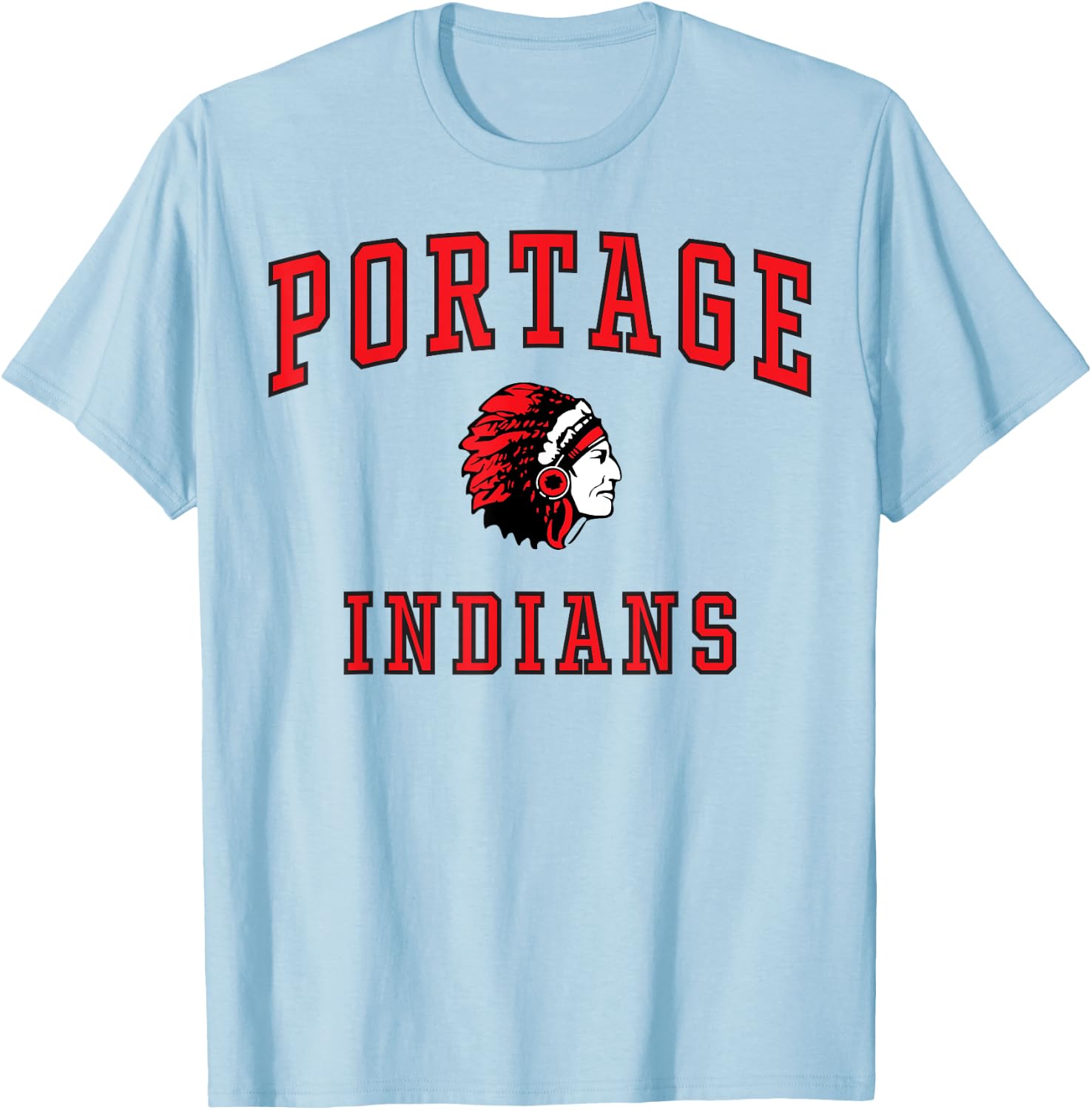 Portage High School Indians C1 T-Shirt - T-Shirt | Light Blue