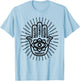 Hamsa Hand Protection Boho Spiritual Aesthetic T-Shirt - T-Shirt | Light Blue