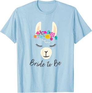 Llama Bride to Be Wedding Bridal Shower Alpaca T-Shirt - T-Shirt | Light Blue