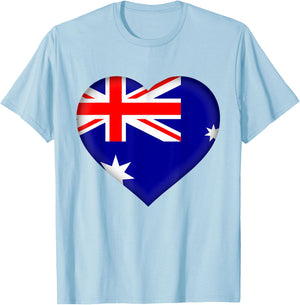 I Love Australia | Australian Flag Heart Outfit T-Shirt - T-Shirt | Light Blue