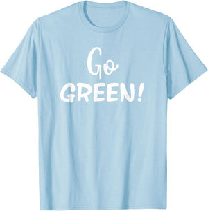 Go Green! Team Spirit Game School Competition Color Sports T-Shirt - T-Shirt | Light Blue