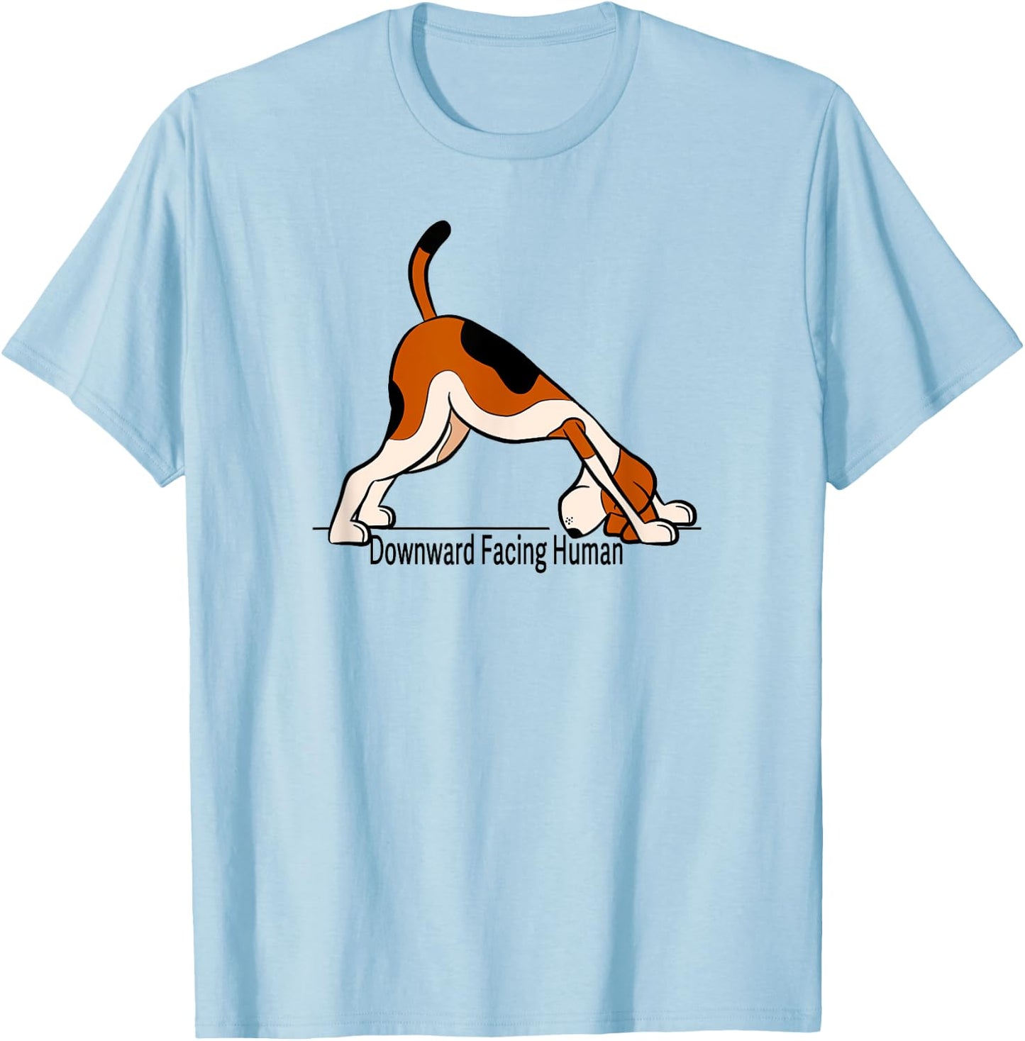 Downward Facing Human - men funny dog yoga T-Shirt - T-Shirt | Light Blue