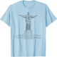Christ the Redeemer Statue, Rio de Janeiro Brasil Christian T-Shirt - T-Shirt | Light Blue