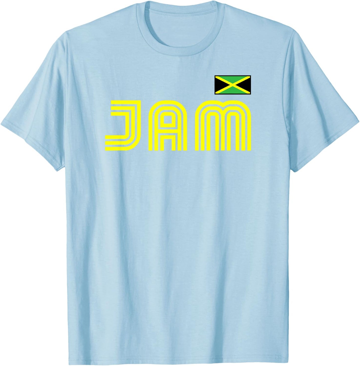 Jamaica Flag Retro International Country Jamaican Pride T-Shirt - T-Shirt | Light Blue
