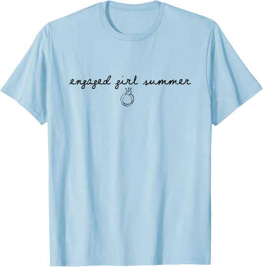 Engaged Girl Summer, Future Mrs, Bride To Be T-Shirt - T-Shirt | Light Blue