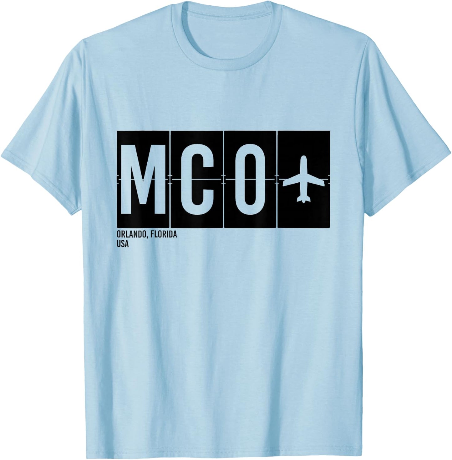 MCO Orlando Florida USA Airport Code International Travel T-Shirt - T-Shirt | Light Blue