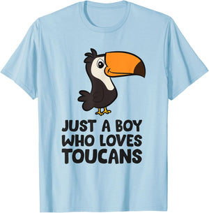 Just a Boy Who Loves Toucans Cute Toucan Bird T-Shirt - T-Shirt | Light Blue
