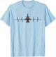 F-16 Jet Fighter Heartbeat Funny EKG Aviation Pilot Gift Men T-Shirt - T-Shirt | Light Blue