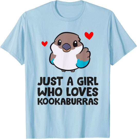 Just a Girl Who Loves Kookaburras T-Shirt - T-Shirt | Light Blue