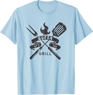 Queen of the Grill - Grilling Master Quote T-Shirt - T-Shirt | Light Blue