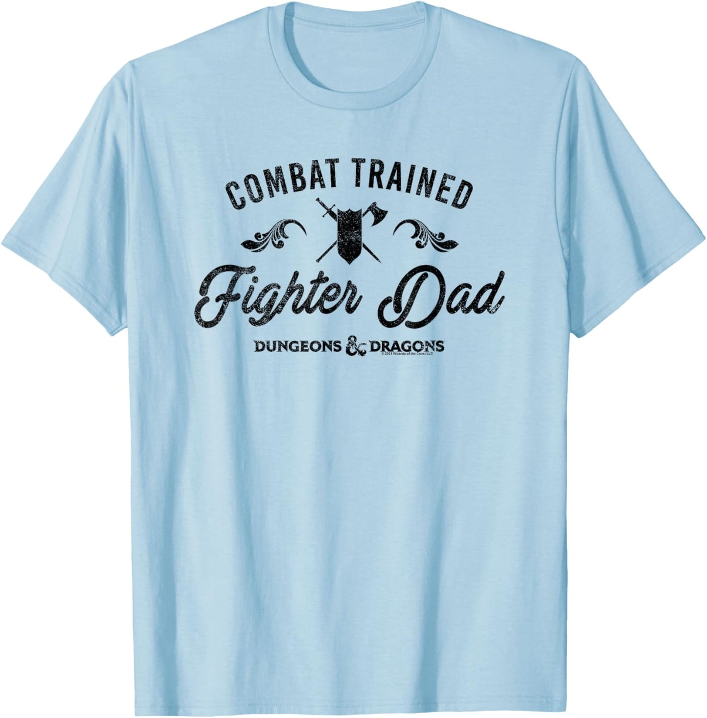 Dungeons & Dragons Combat Trained Fighter Dad T-Shirt - T-Shirt | Light Blue