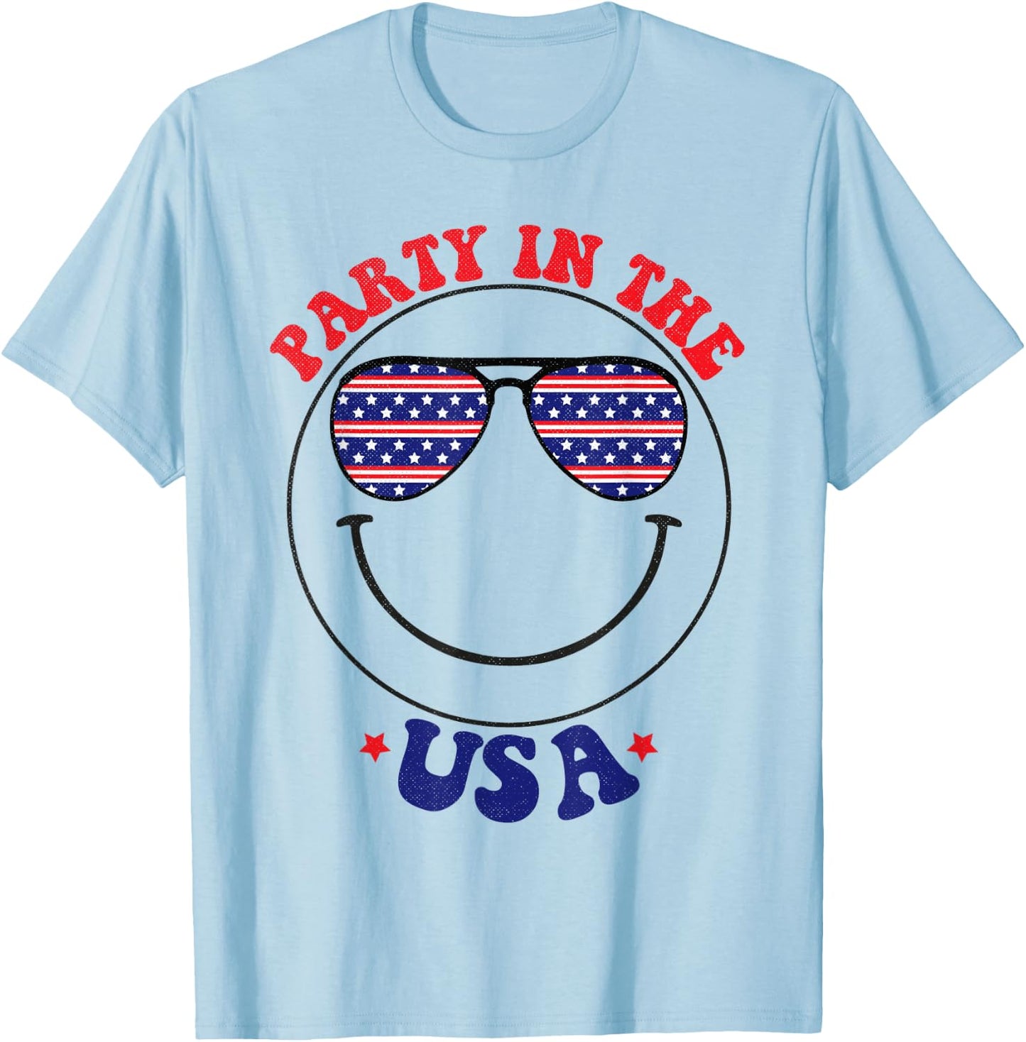 Party in the USA July 4th America Flag Patriot USA T-Shirt - T-Shirt | Light Blue