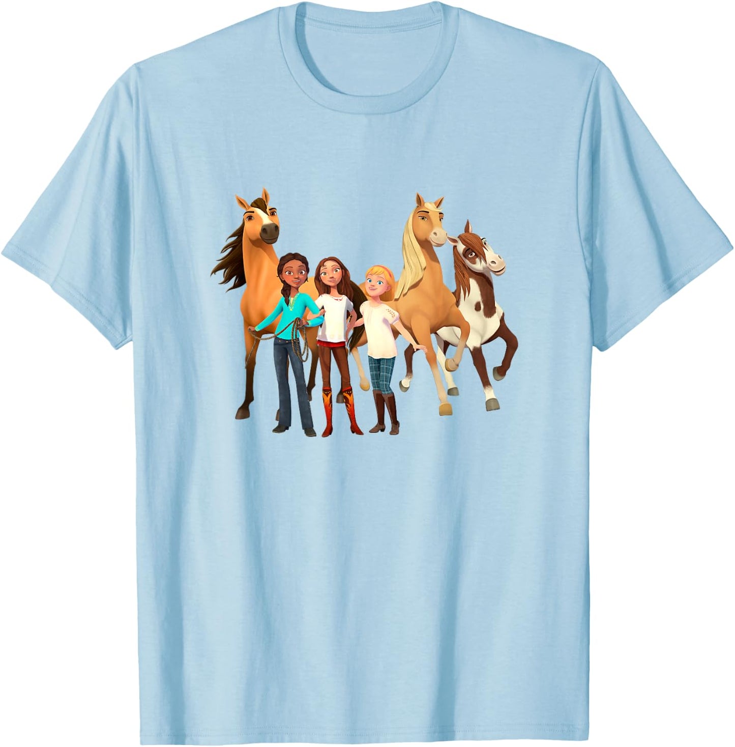 DreamWorks Spirit Riding Free - All Character T-Shirt - T-Shirt | Light Blue