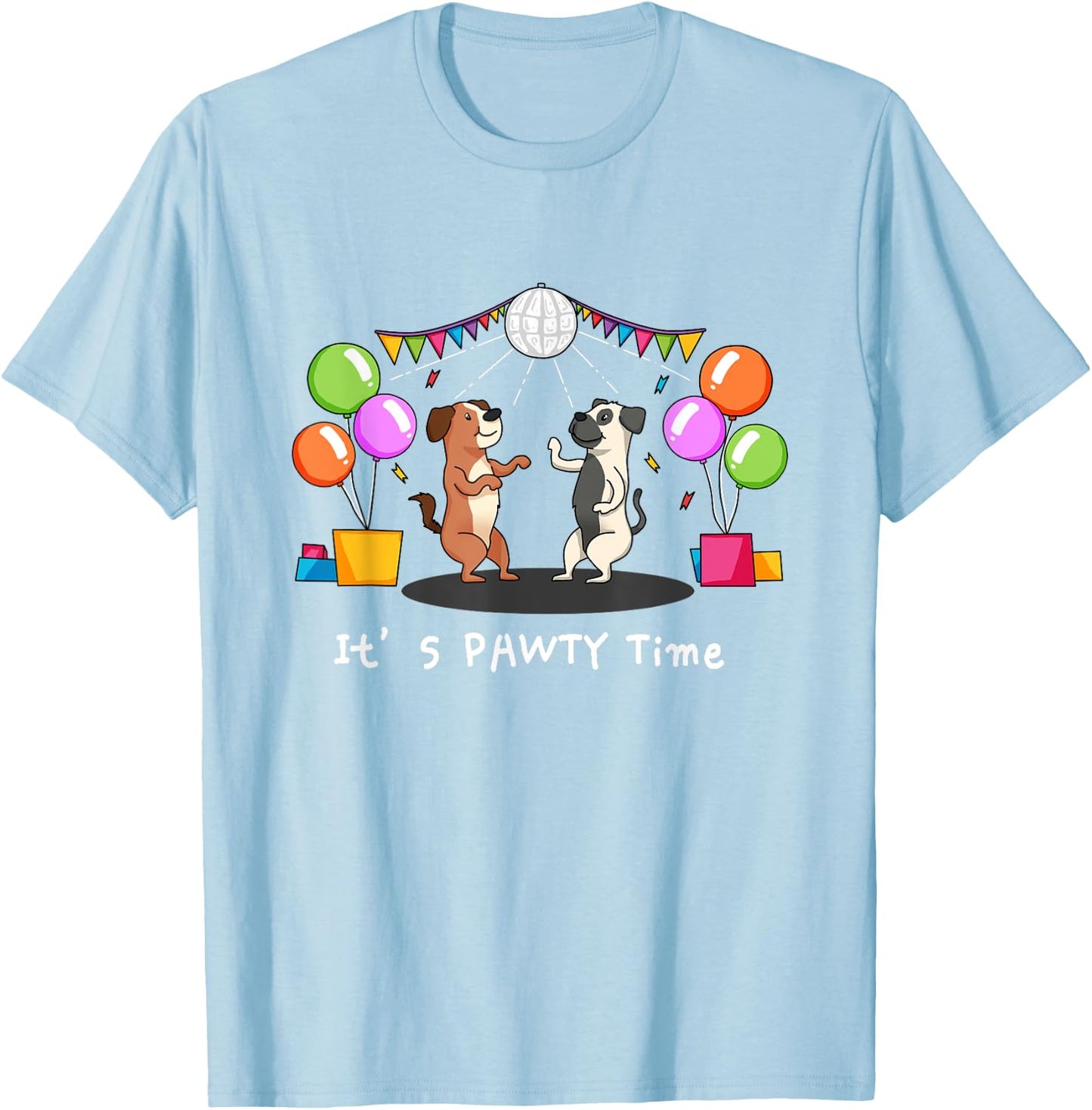 It's Pawty Time - Funny Dog Party Pun Women Girls Kids T-Shirt - T-Shirt | Light Blue