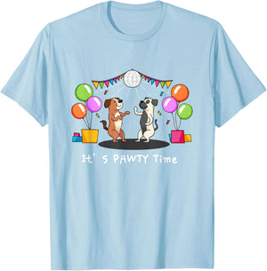 It's Pawty Time - Funny Dog Party Pun Women Girls Kids T-Shirt - T-Shirt | Light Blue