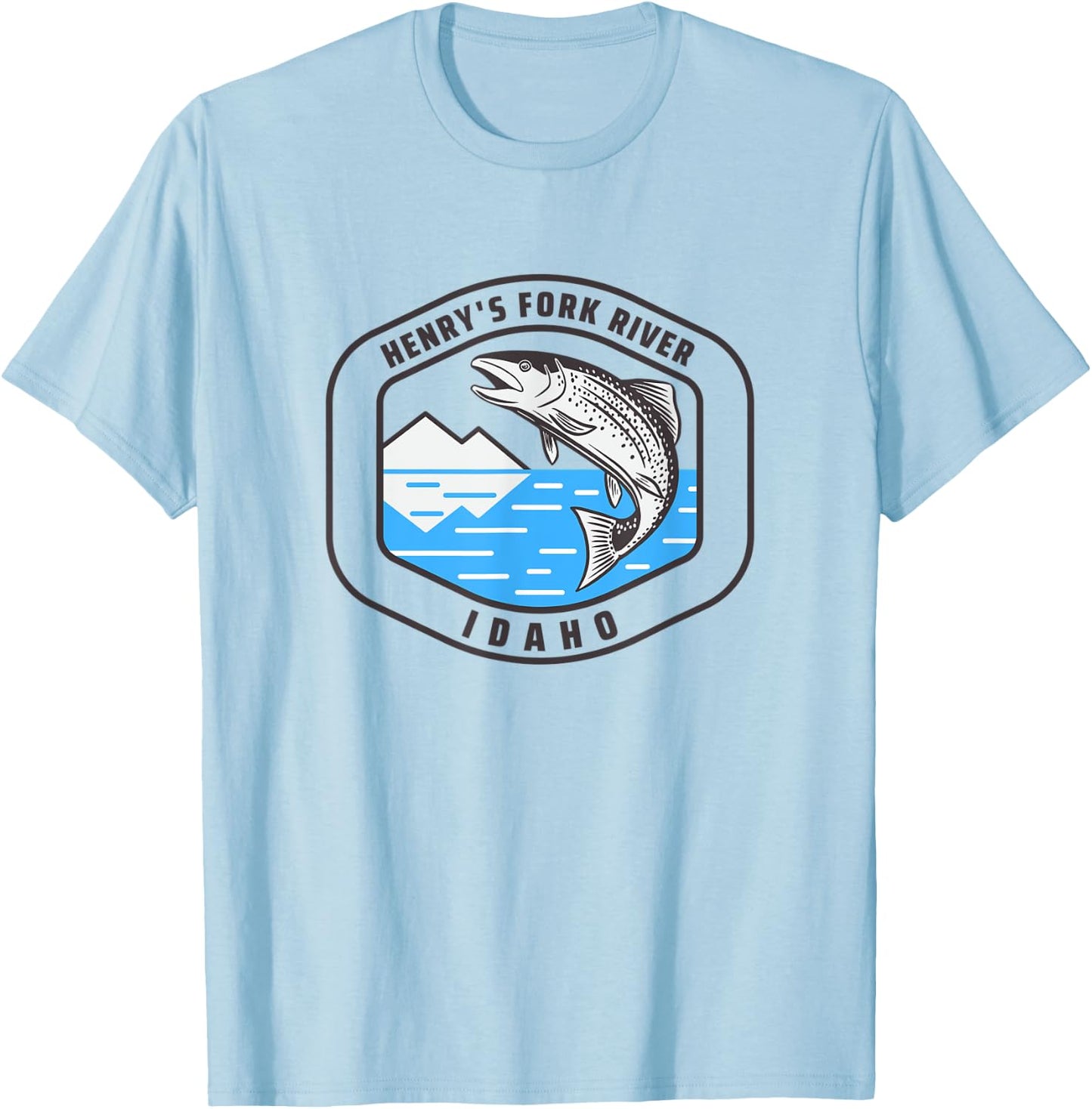 Henry's Fork River Idaho - Trout Fishing Fisherman T-Shirt - T-Shirt | Light Blue