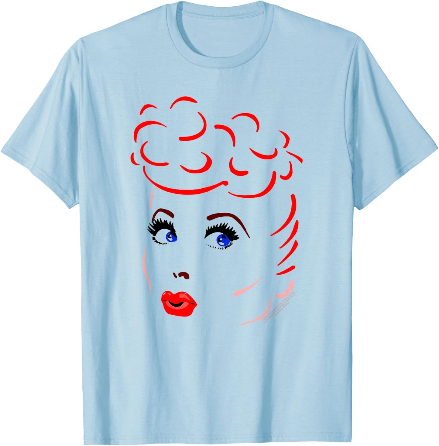 I Love Lucy Lines Face T-Shirt - T-Shirt | Light Blue