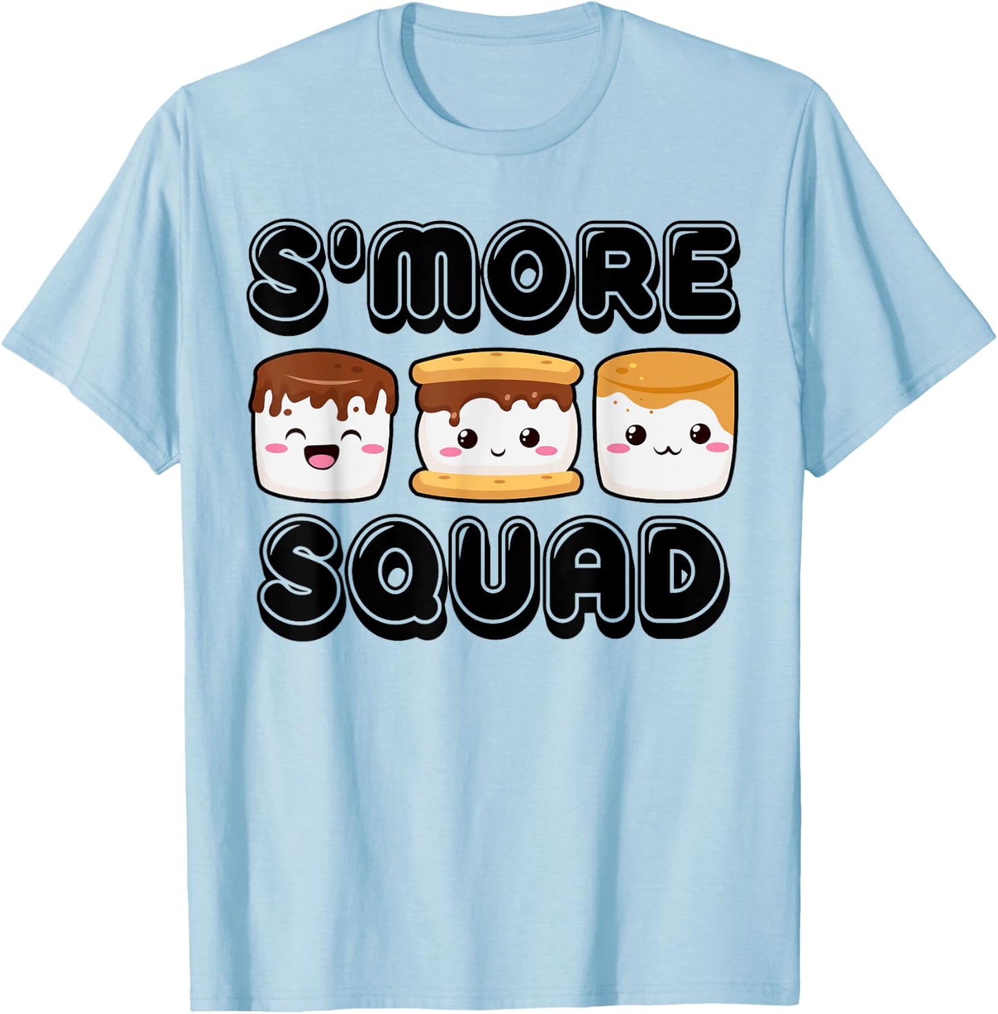 Smore Squad Camping Campfire Chocolate Marshmallow S'mores T-Shirt - T-Shirt | Light Blue