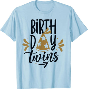 Birthday Twins Celebrate Cute Twin T-Shirt - T-Shirt | Light Blue