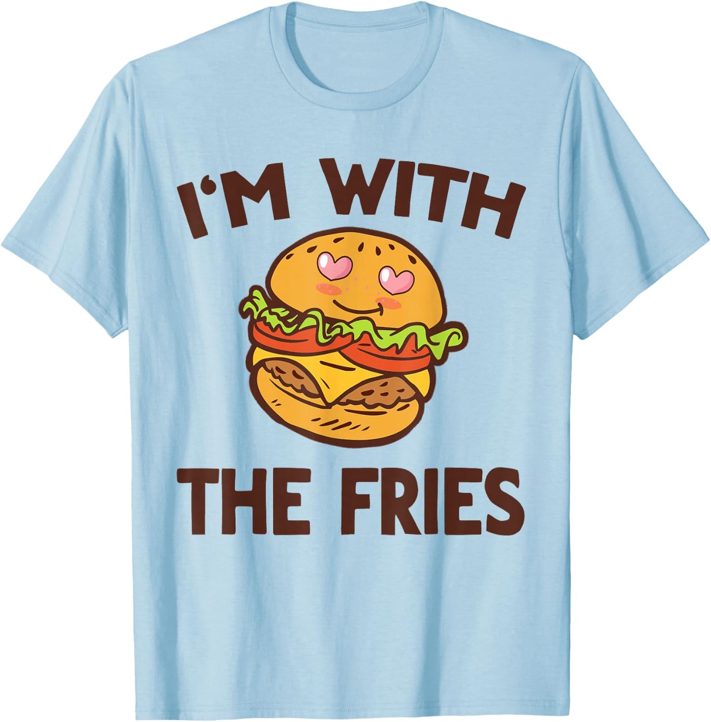 Burger & Fries Matching Couples His & Hers T-Shirt - T-Shirt | Light Blue