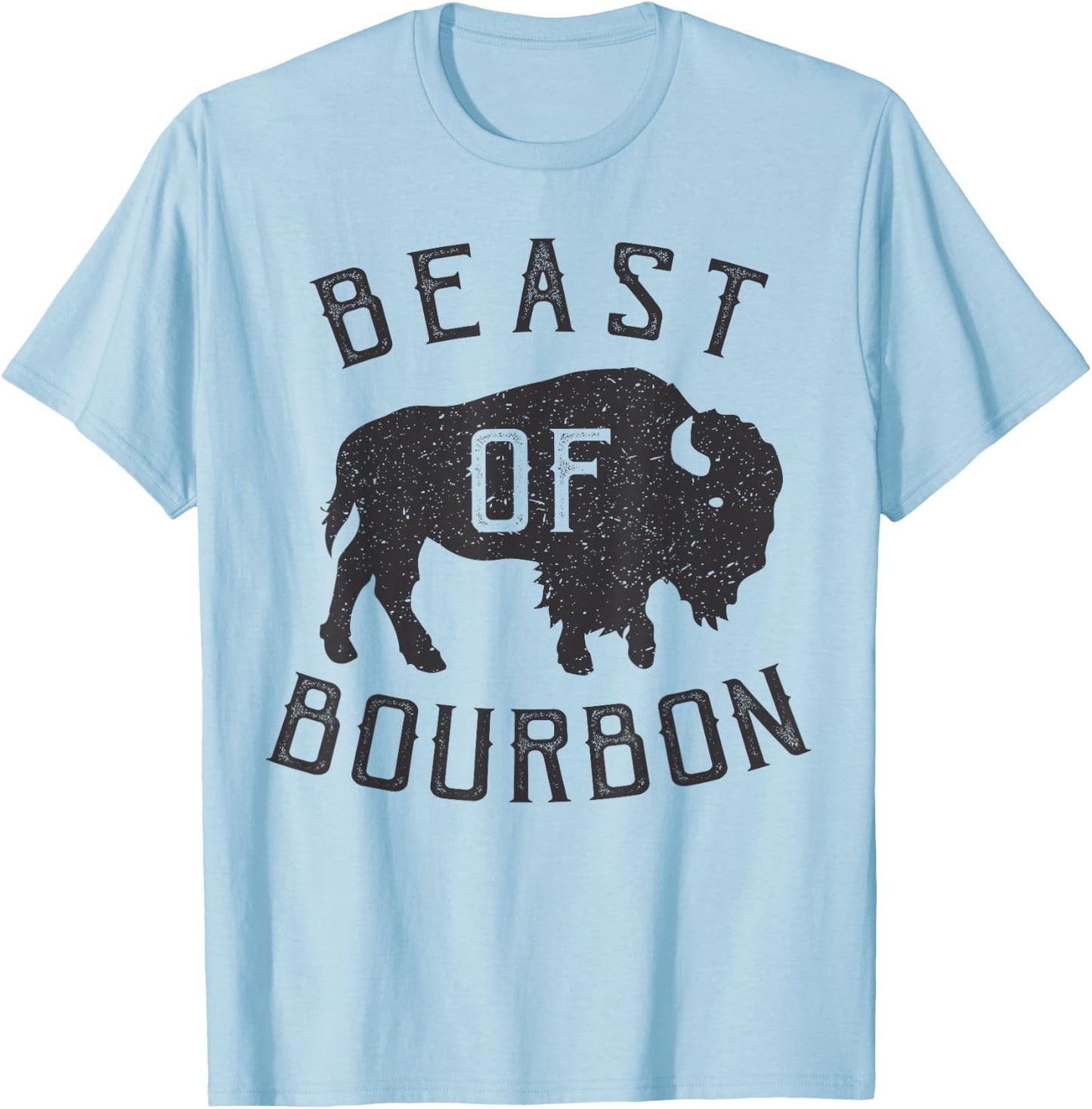 Beast of Bourbon Drinking Whiskey Design Bison Buffalo Party T-Shirt - T-Shirt | Light Blue