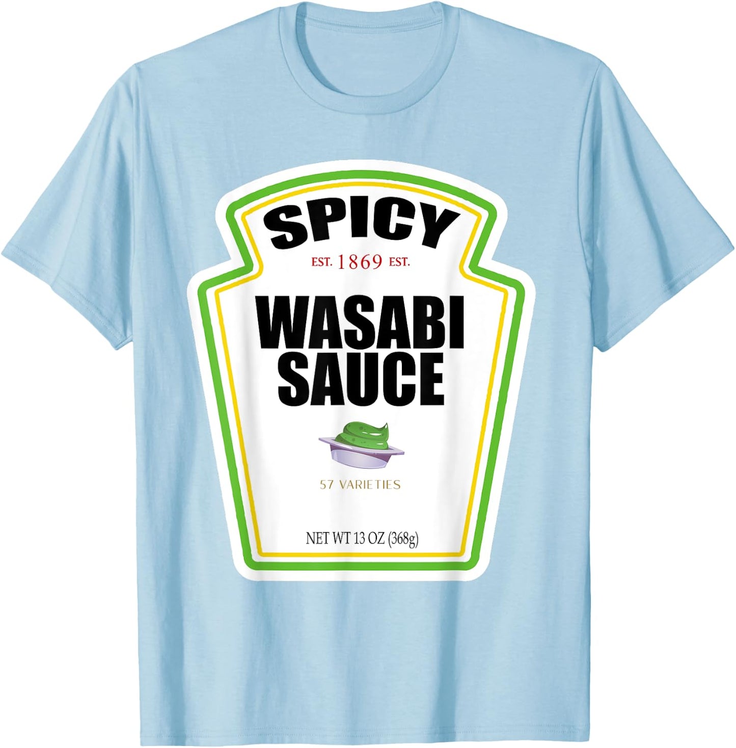 Spicy Wasabi Sauce Bottle Label Funny Halloween Costume T-Shirt - T-Shirt | Light Blue