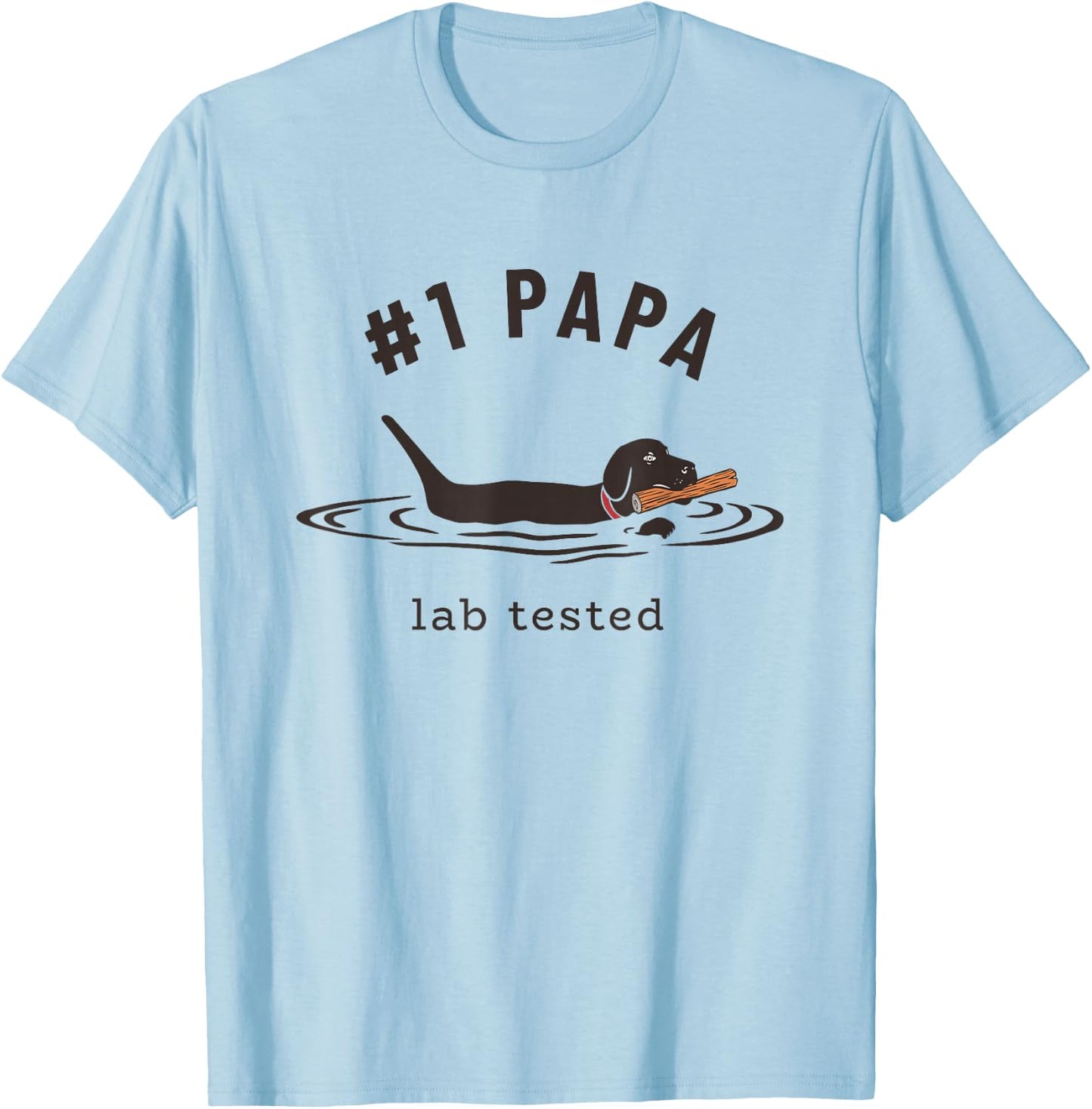 Black Lab #1 Papa - Labrador Retriever Owner Father's Day T-Shirt - T-Shirt | Light Blue
