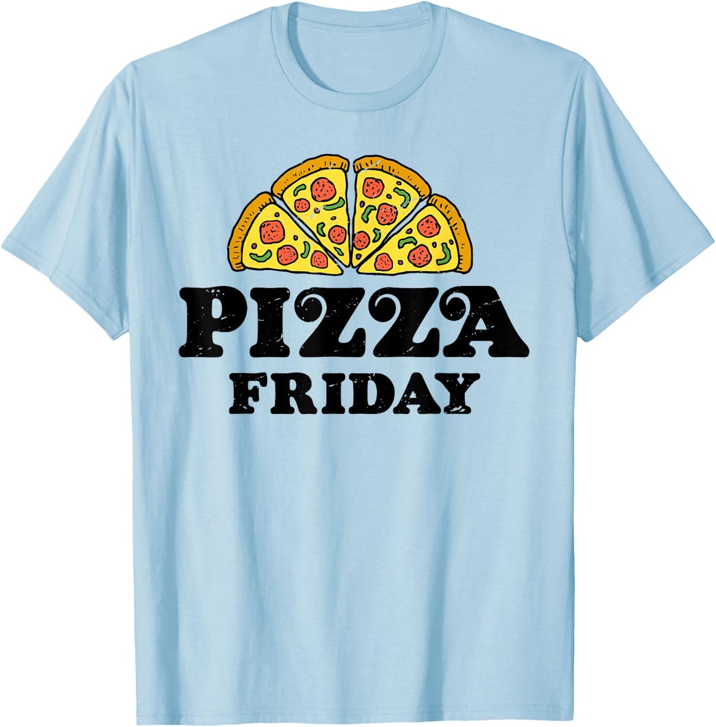 Pepperoni Pizza Friday Italian Food Lover Women Men Boys T-Shirt - T-Shirt | Light Blue