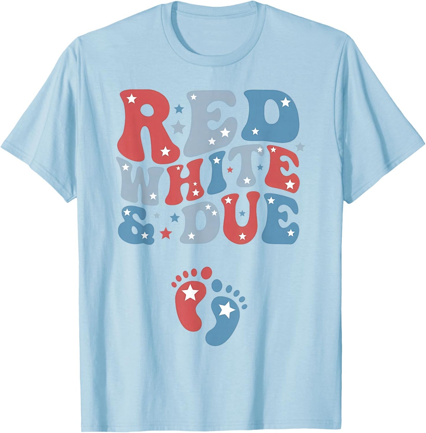 Red White and Due Gender Reveal Family Matching T-Shirt - T-Shirt | Light Blue