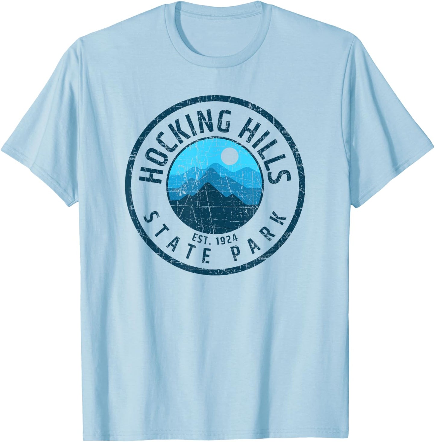 Retro Hocking Hills State Park Souvenir T-Shirt - T-Shirt | Light Blue