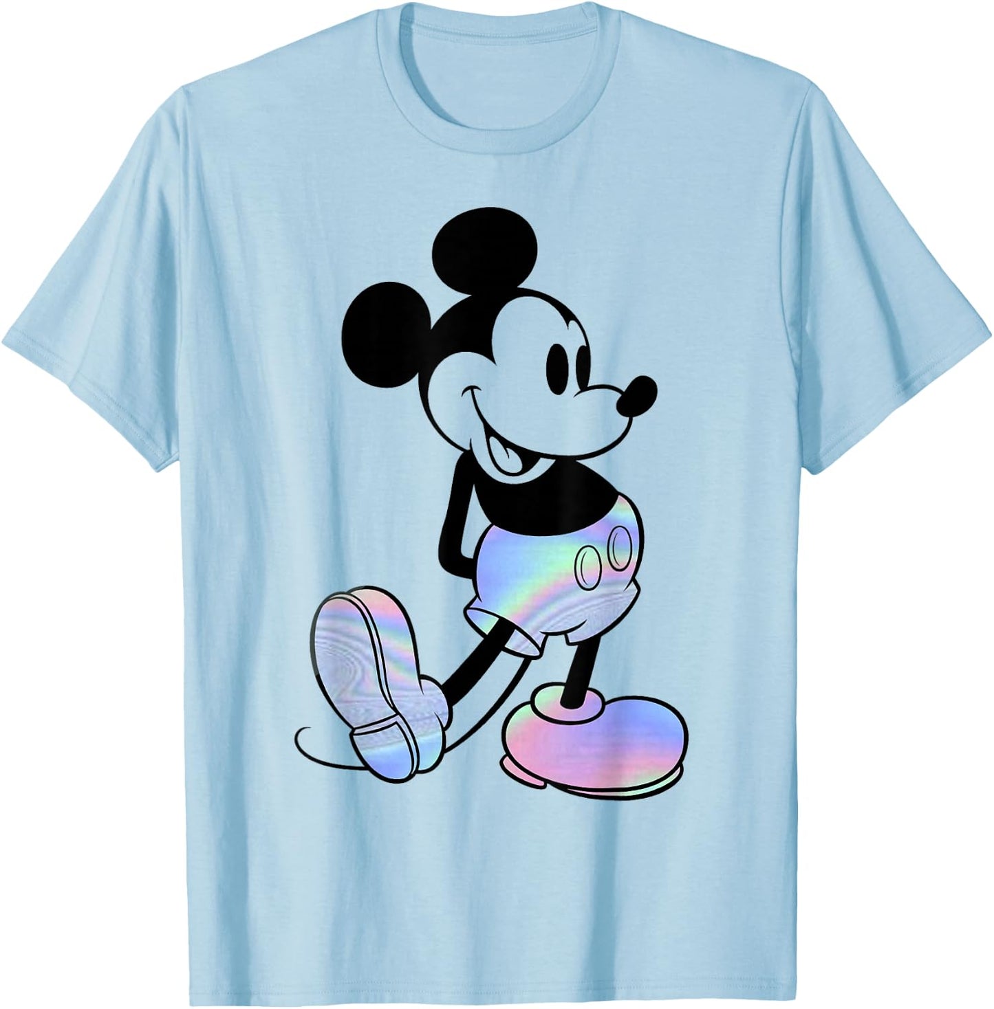 Disney Mickey Classic Holographic Mickey Mouse T-Shirt - T-Shirt | Light Blue